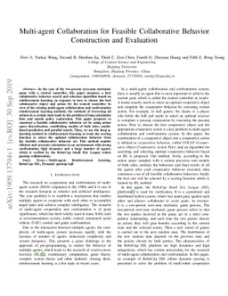 Multi-agent Collaboration for Feasible Collaborative Behavior
  Construction and Evaluation