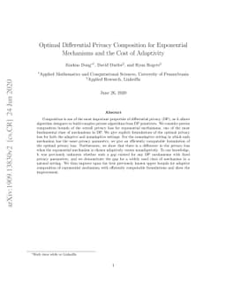 Optimal Differential Privacy Composition for Exponential Mechanisms and
  the Cost of Adaptivity