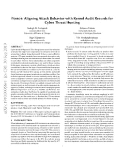 POIROT: Aligning Attack Behavior with Kernel Audit Records for Cyber
  Threat Hunting