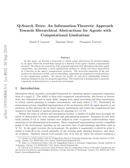 Q-Search Trees: An Information-Theoretic Approach Towards Hierarchical
  Abstractions for Agents with Computational Limitations