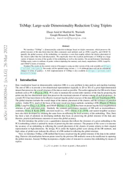 TriMap: Large-scale Dimensionality Reduction Using Triplets