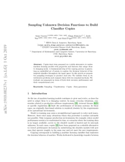 Sampling Unknown Decision Functions to Build Classifier Copies