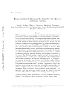 Harmonization of diffusion MRI datasets with adaptive dictionary
  learning