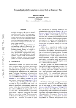 Generalization in Generation: A closer look at Exposure Bias