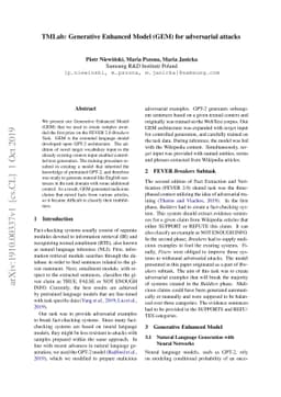 TMLab: Generative Enhanced Model (GEM) for adversarial attacks