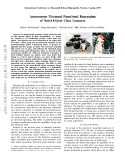 Autonomous Bimanual Functional Regrasping of Novel Object Class
  Instances