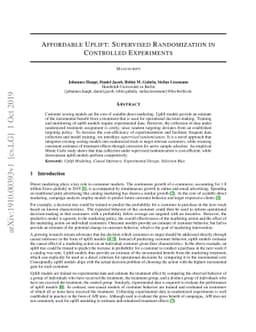 Affordable Uplift: Supervised Randomization in Controlled Experiments
