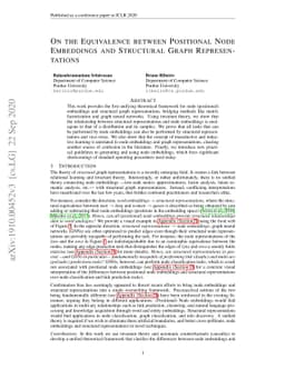On the Equivalence between Positional Node Embeddings and Structural
  Graph Representations