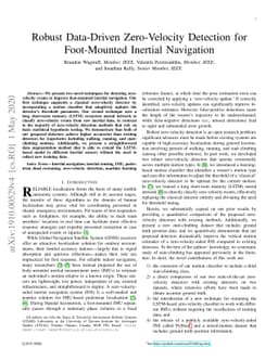 Robust Data-Driven Zero-Velocity Detection for Foot-Mounted Inertial
  Navigation