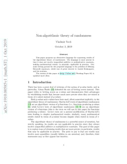 Non-algorithmic theory of randomness