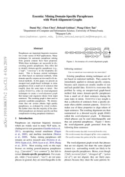 Essentia: Mining Domain-Specific Paraphrases with Word-Alignment Graphs