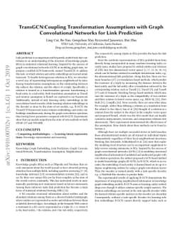 TransGCN:Coupling Transformation Assumptions with Graph Convolutional
  Networks for Link Prediction