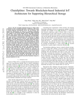 ChainSplitter: Towards Blockchain-based Industrial IoT Architecture for
  Supporting Hierarchical Storage