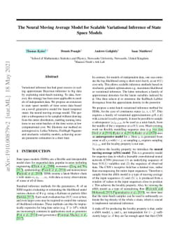 The Neural Moving Average Model for Scalable Variational Inference of
  State Space Models