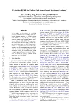 Exploiting BERT for End-to-End Aspect-based Sentiment Analysis