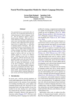 Neural Word Decomposition Models for Abusive Language Detection