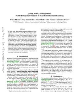 Never Worse, Mostly Better: Stable Policy Improvement in Deep
  Reinforcement Learning
