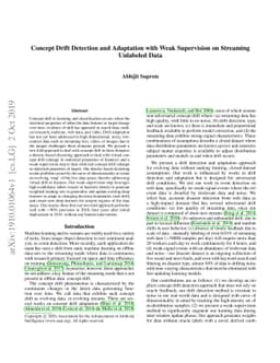 Concept Drift Detection and Adaptation with Weak Supervision on
  Streaming Unlabeled Data