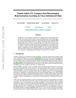 Elastic-InfoGAN: Unsupervised Disentangled Representation Learning in
  Class-Imbalanced Data