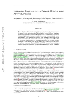 Improving Differentially Private Models with Active Learning