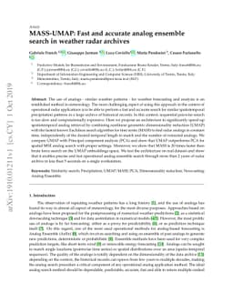 MASS-UMAP: Fast and accurate analog ensemble search in weather radar
  archive