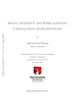 Social Influence and Radicalization: A Social Data Analytics Study
