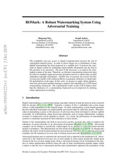 ROMark: A Robust Watermarking System Using Adversarial Training