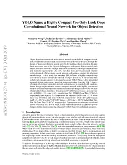 YOLO Nano: a Highly Compact You Only Look Once Convolutional Neural
  Network for Object Detection