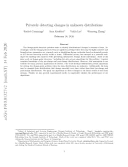 Privately detecting changes in unknown distributions