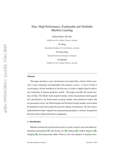 Silas: High Performance, Explainable and Verifiable Machine Learning