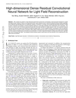 High-dimensional Dense Residual Convolutional Neural Network for Light
  Field Reconstruction