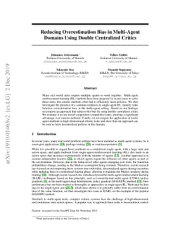 Reducing Overestimation Bias in Multi-Agent Domains Using Double
  Centralized Critics