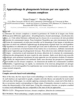 Complex networks based word embeddings