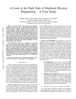 A Look at the Dark Side of Hardware Reverse Engineering -- A Case Study