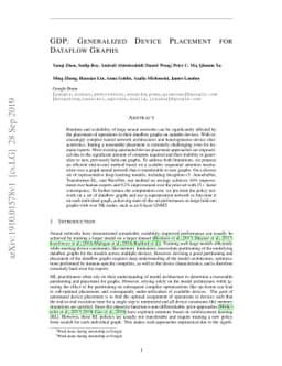 GDP: Generalized Device Placement for Dataflow Graphs