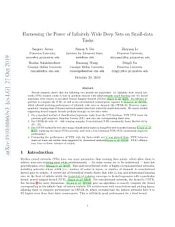 Harnessing the Power of Infinitely Wide Deep Nets on Small-data Tasks