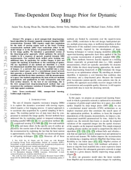 Time-Dependent Deep Image Prior for Dynamic MRI