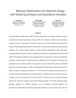 Bayesian Optimization for Materials Design with Mixed Quantitative and
  Qualitative Variables