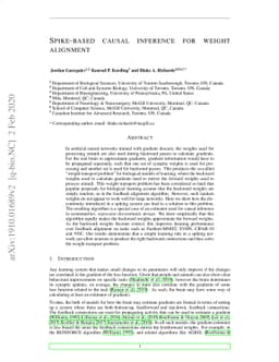 Spike-based causal inference for weight alignment