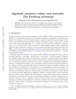 Algebraic statistics, tables, and networks: The Fienberg advantage