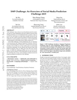 SMP Challenge: An Overview of Social Media Prediction Challenge 2019
