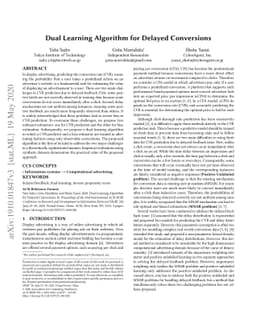 Dual Learning Algorithm for Delayed Conversions