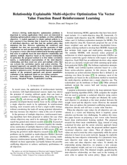 Relationship Explainable Multi-objective Optimization Via Vector Value
  Function Based Reinforcement Learning