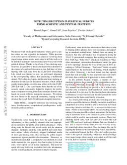 Detecting Deception in Political Debates Using Acoustic and Textual
  Features