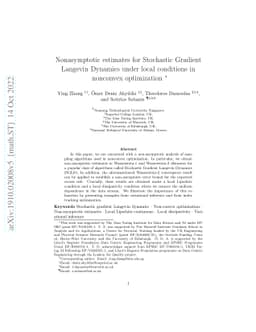 Nonasymptotic estimates for Stochastic Gradient Langevin Dynamics under
  local conditions in nonconvex optimization