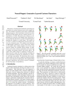 Neural Puppet: Generative Layered Cartoon Characters
