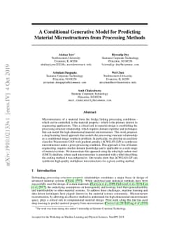 A Conditional Generative Model for Predicting Material Microstructures
  from Processing Methods