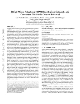 HDMI-Walk: Attacking HDMI Distribution Networks via Consumer Electronic
  Control Protocol