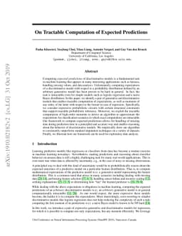 On Tractable Computation of Expected Predictions