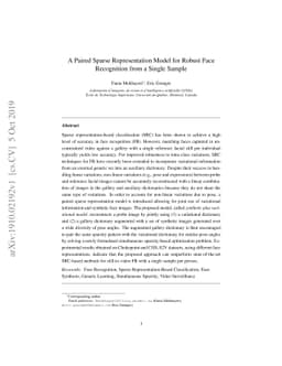 A Paired Sparse Representation Model for Robust Face Recognition from a
  Single Sample